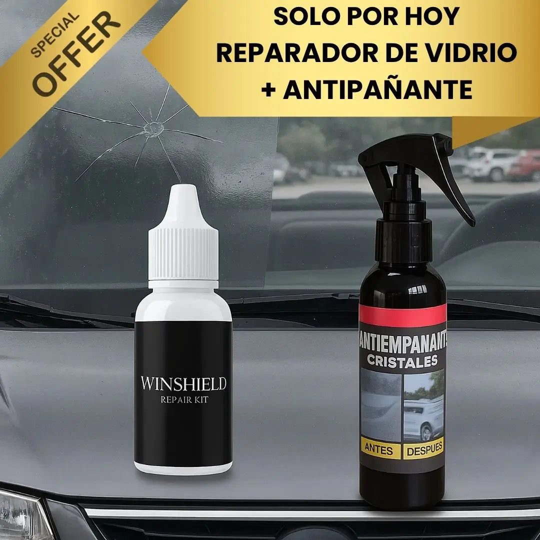 COMBO! LIQUIDO REPARADOR + ANTIPAÑANTE PARA VIDRIO